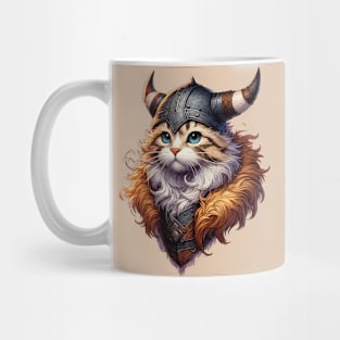 Funny Viking Warrior Cat Norse Mythology Anime Portrait Mug